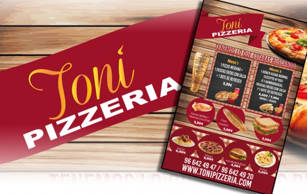 Cartel Pizzería Toni